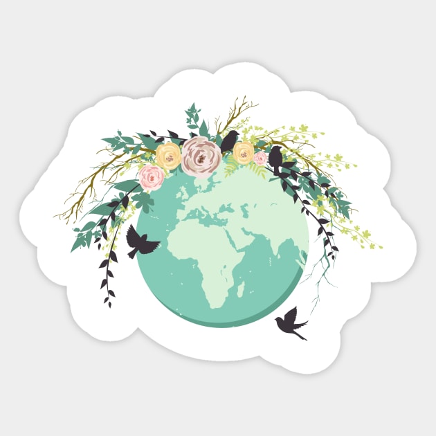 Cute Earth Day Globe Sticker by SWON Design